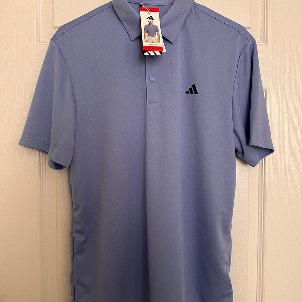 New Adidas Golf Polo Shirt Light Blue Mens Medium NWT